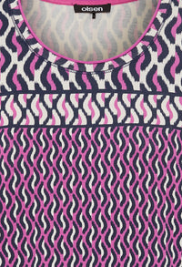 Abstract Print Long Sleeve Top