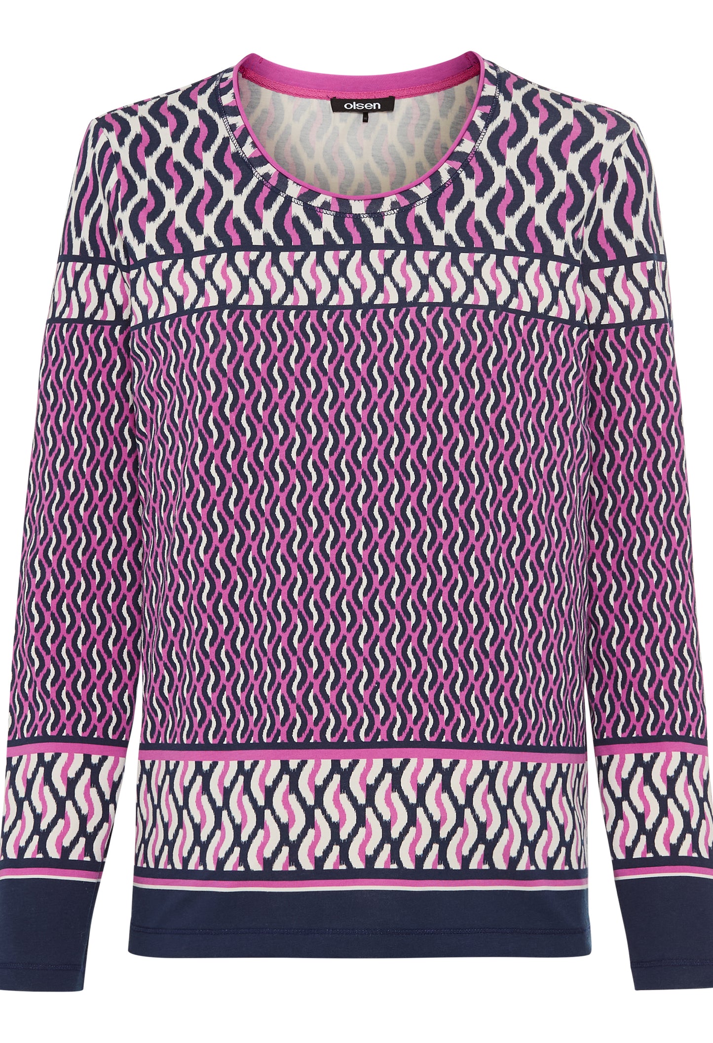 Abstract Print Long Sleeve Top