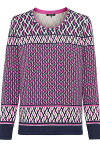 Abstract Print Long Sleeve Top