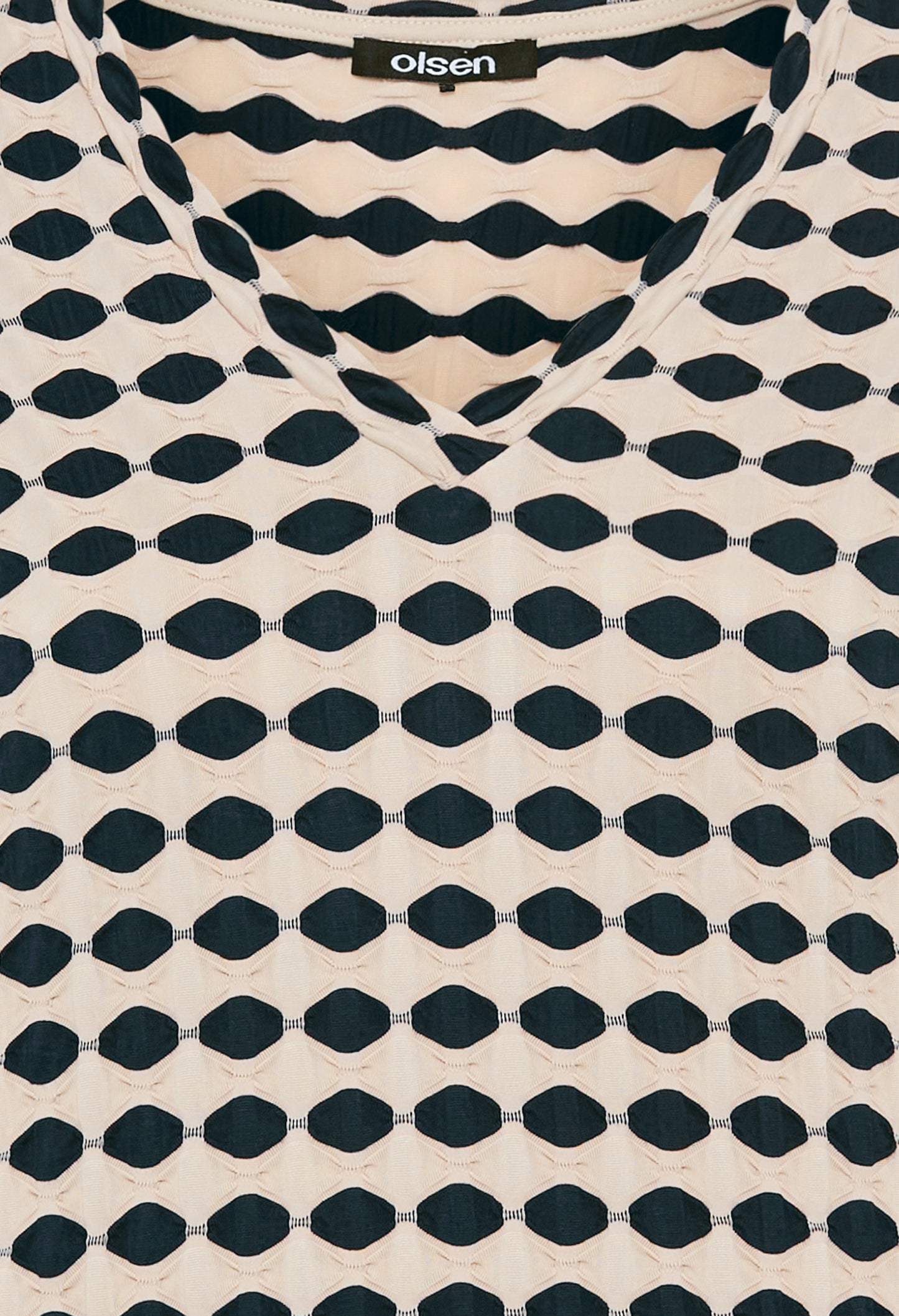 Abstract Print V-Neck Top