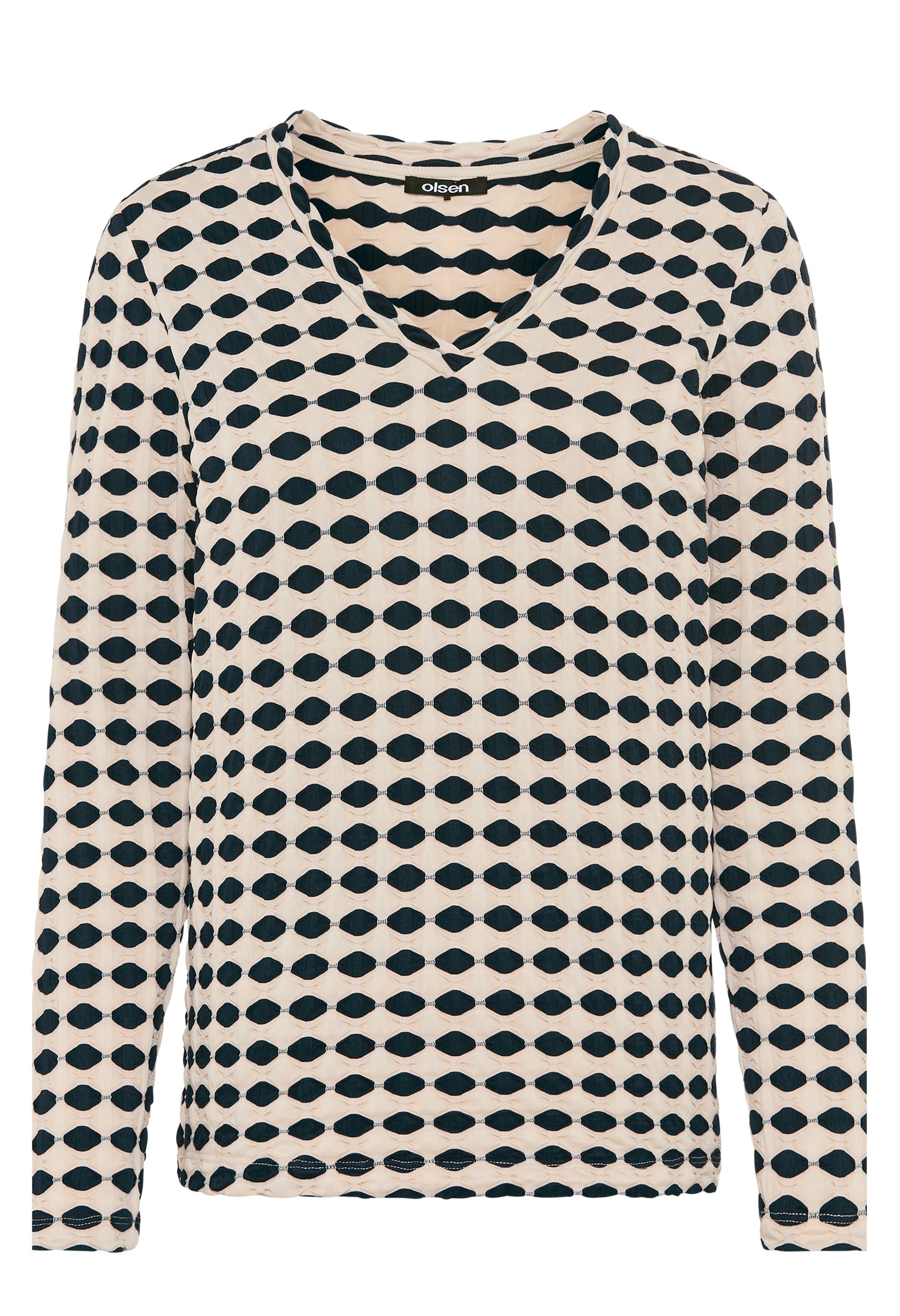 Abstract Print V-Neck Top