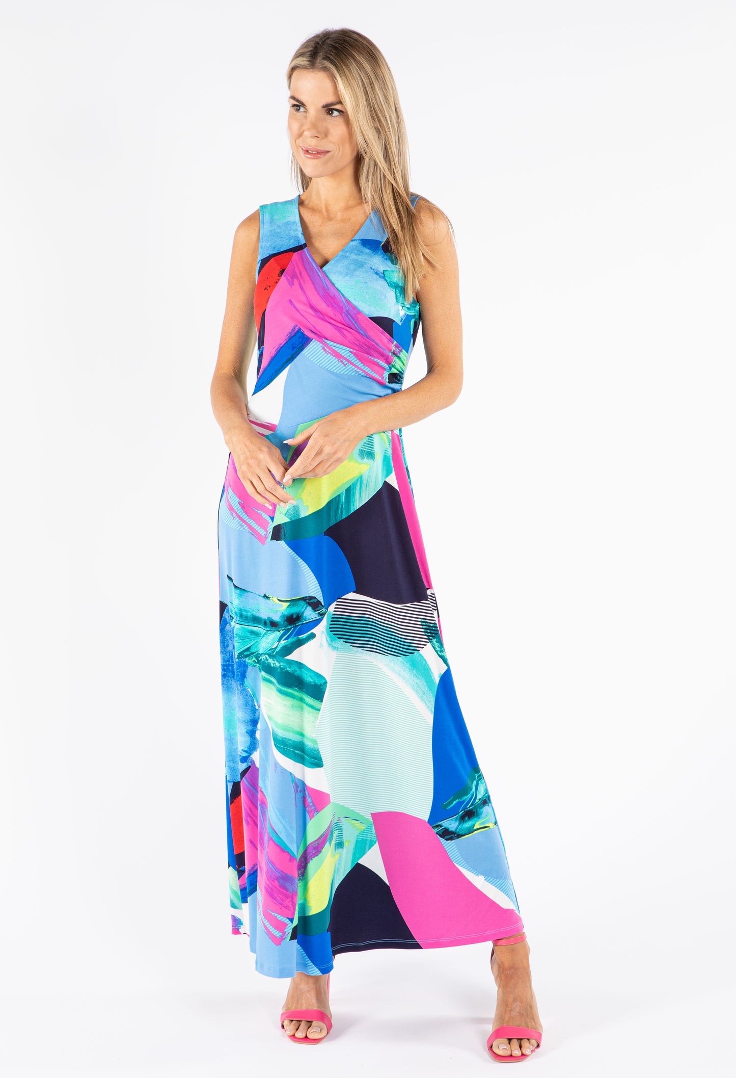 Sleeveless Wrap Midi Dress