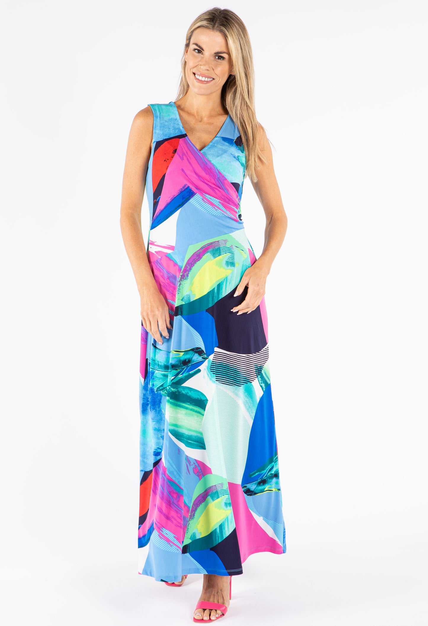 Sleeveless Wrap Midi Dress