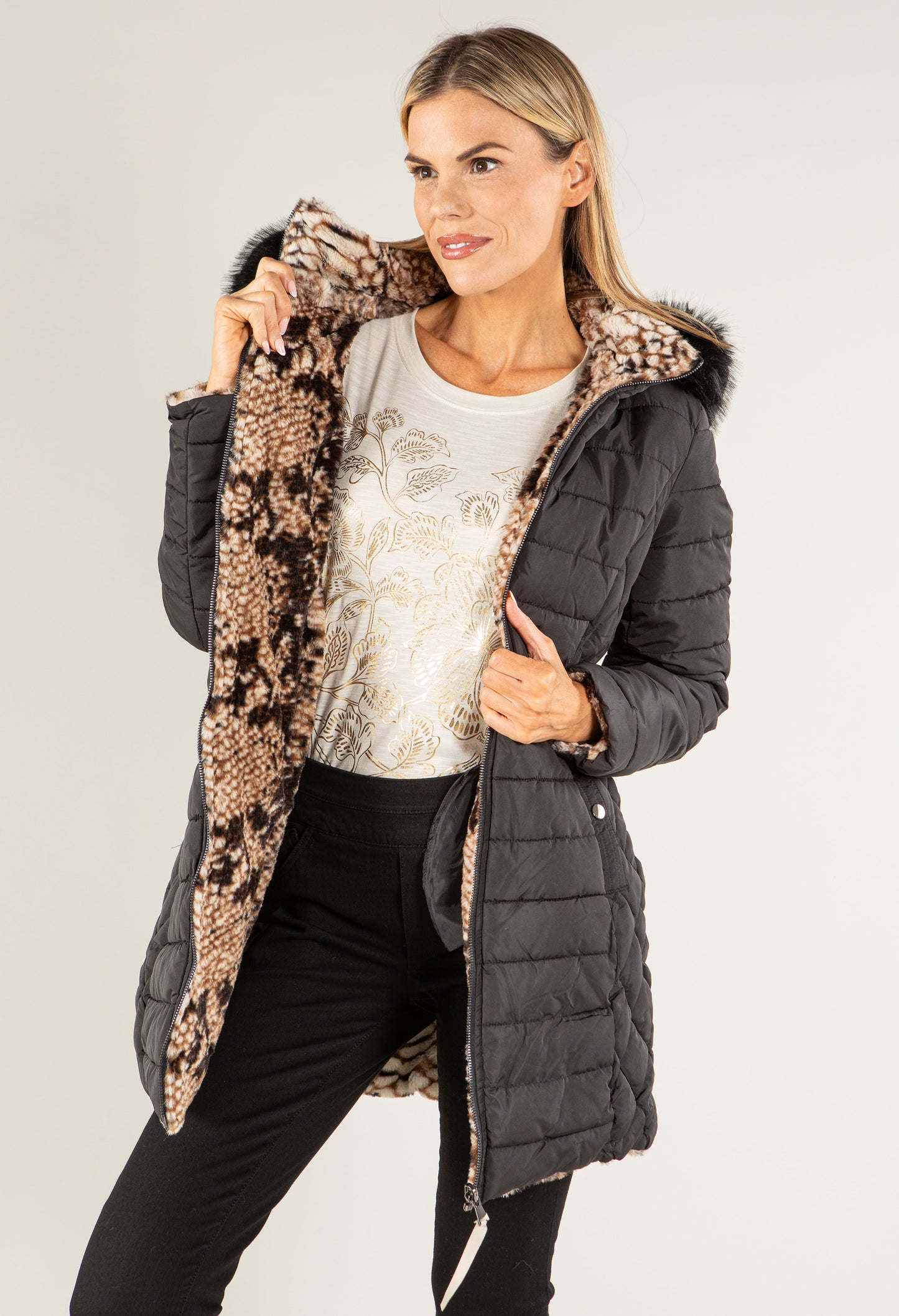 Fur Lined Reversible Padded Coat