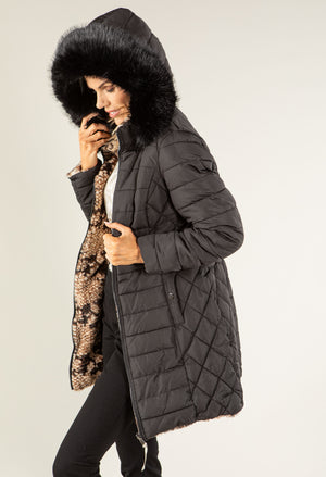 Fur Lined Reversible Padded Coat