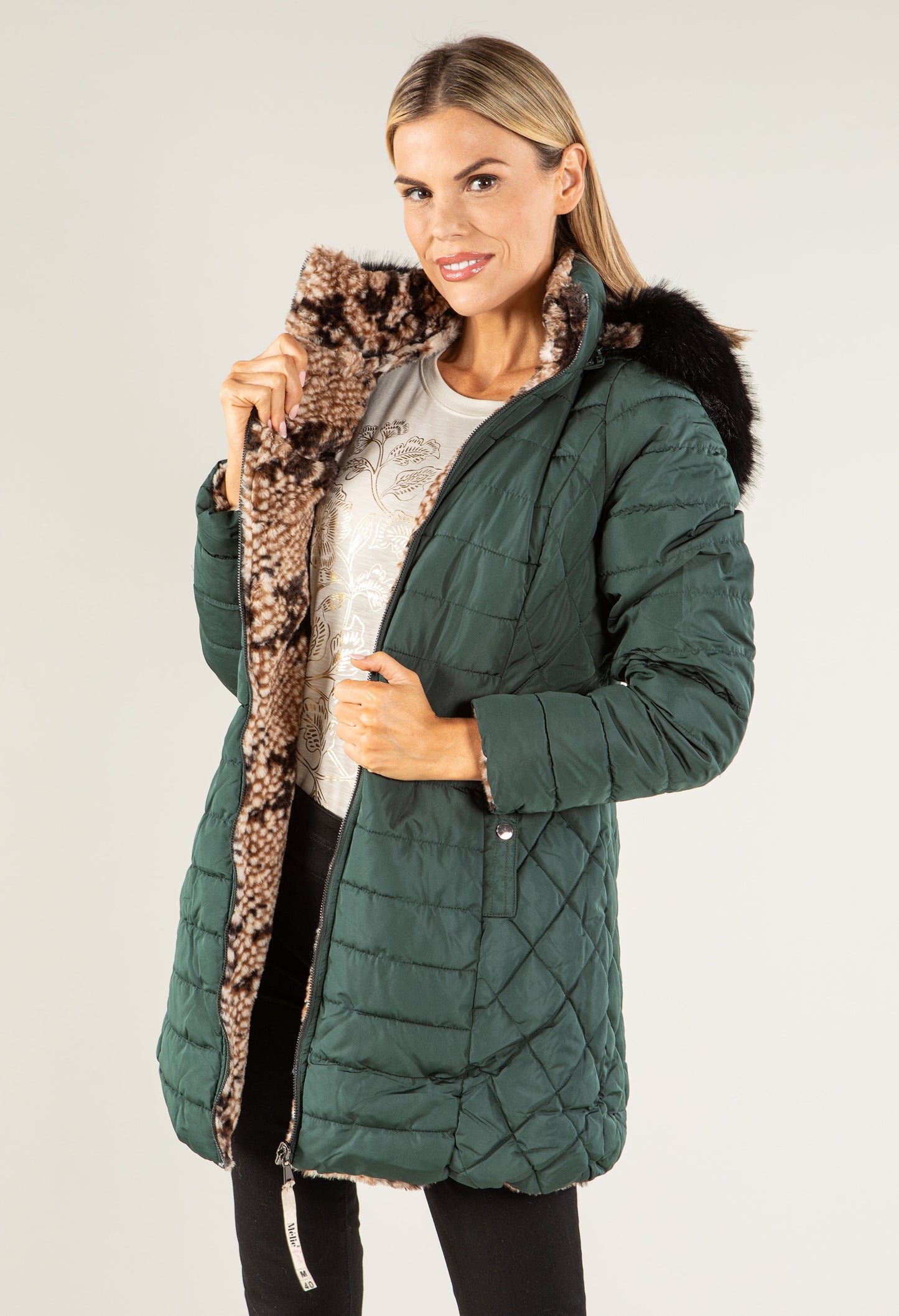 Fur Lined Reversible Padded Coat