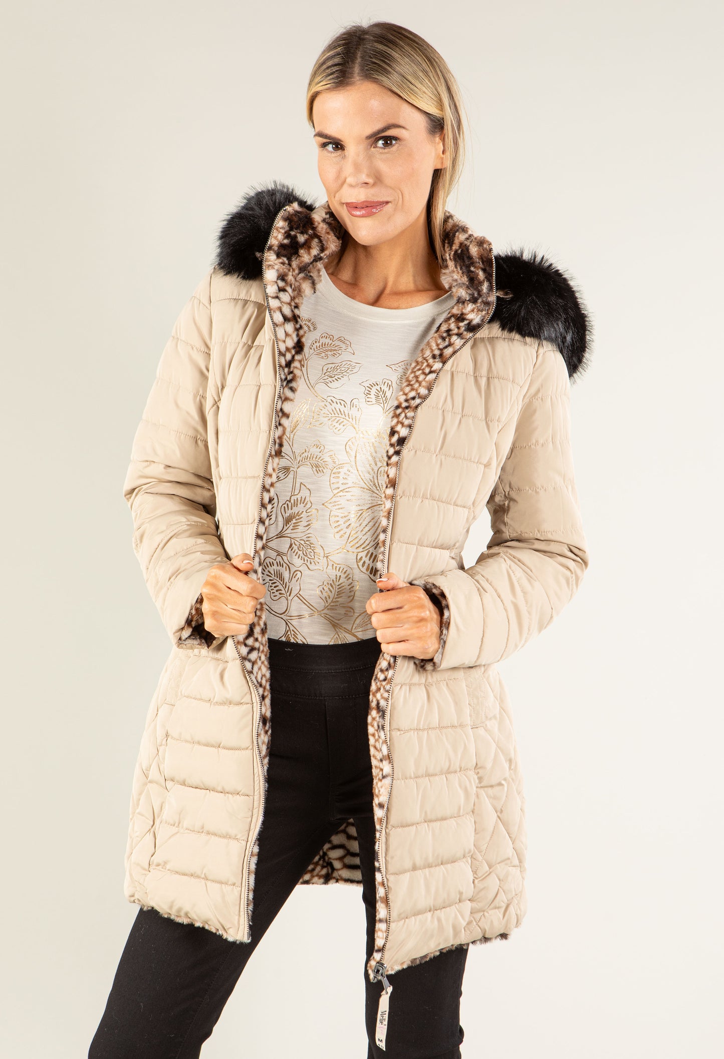 Fur Lined Reversible Padded Coat