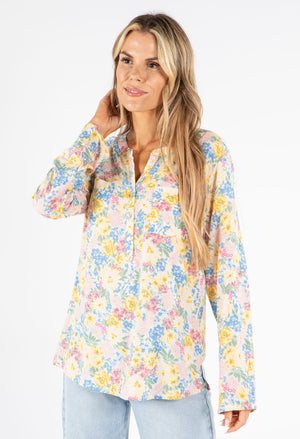 Floral Print Buttoned Blouse