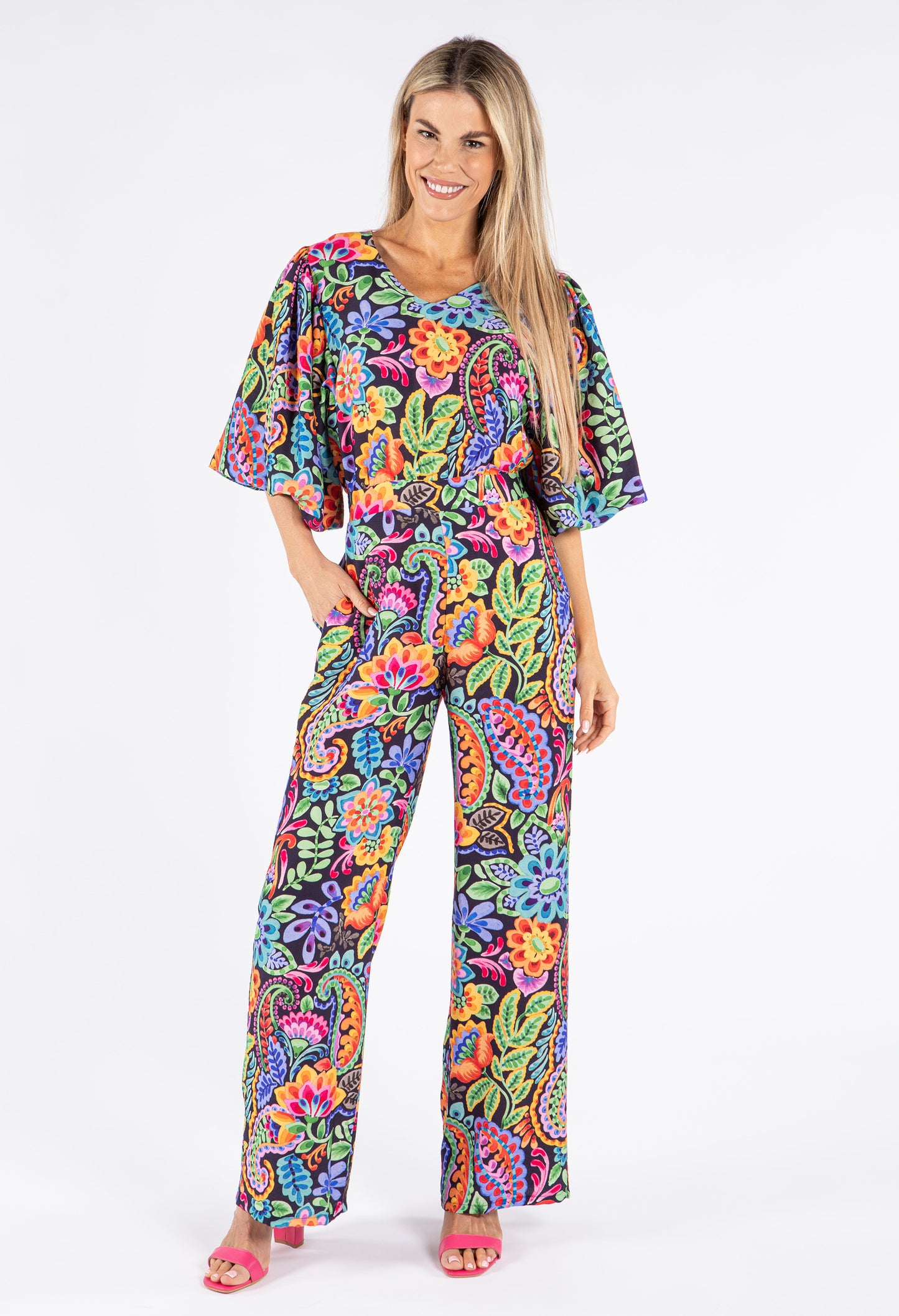 Floral Open Back Jumpsuit