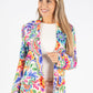 Floral Print Open Blazer