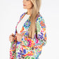 Floral Print Open Blazer