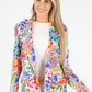 Floral Print Open Blazer