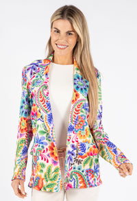 Floral Print Open Blazer