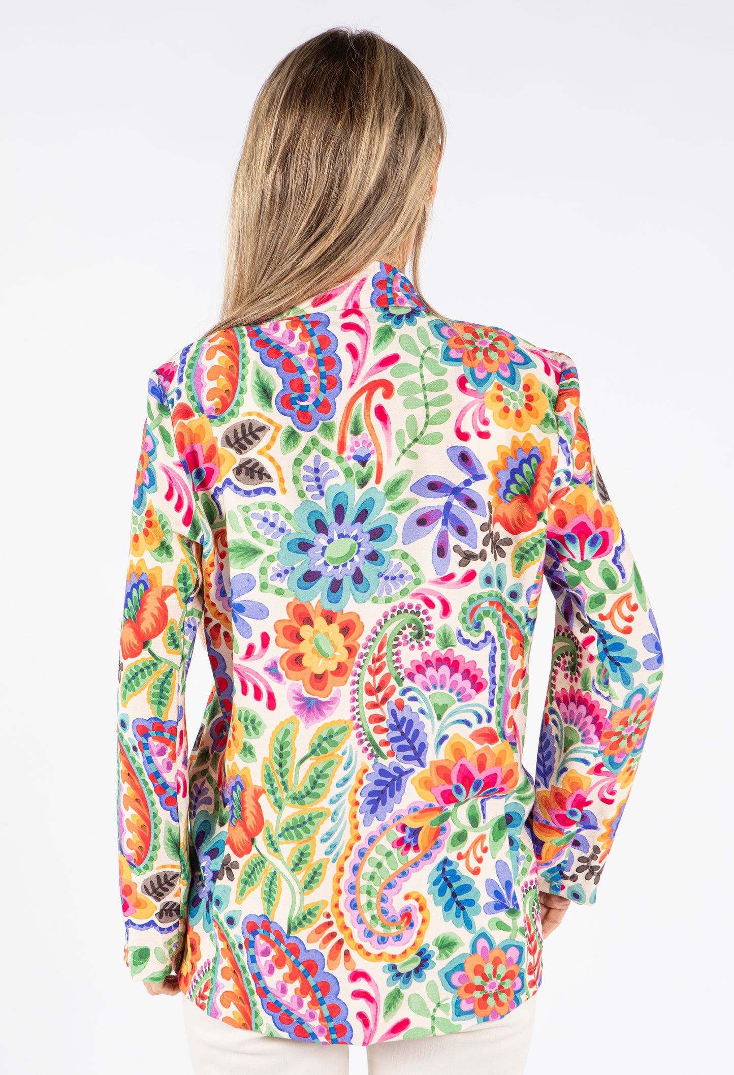 Floral Print Open Blazer