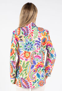 Floral Print Open Blazer