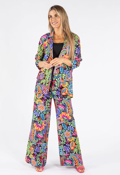 Floral Print Open Blazer