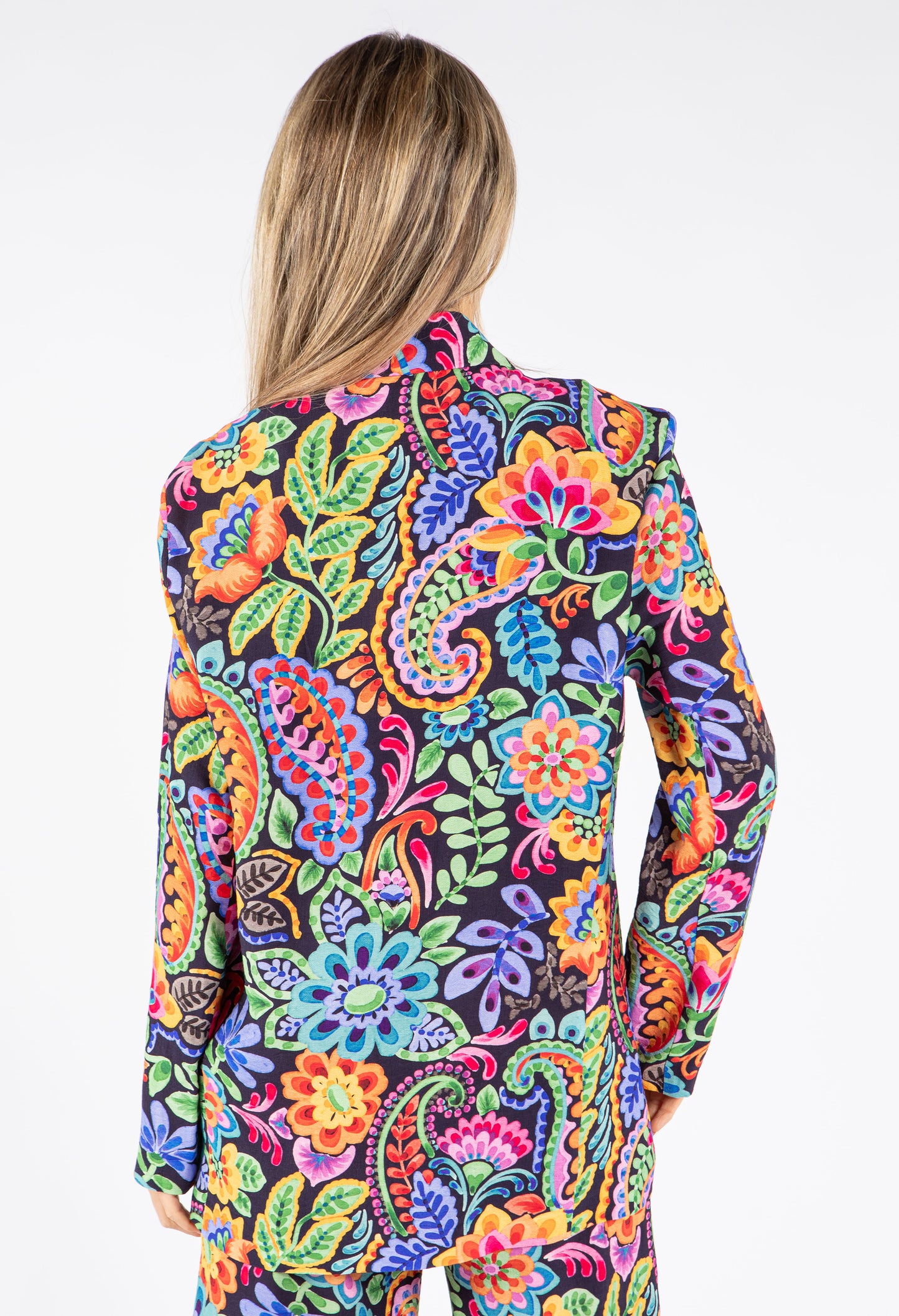 Floral Print Open Blazer