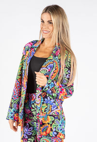 Floral Print Open Blazer
