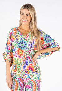Floral Print Tunic Blouse
