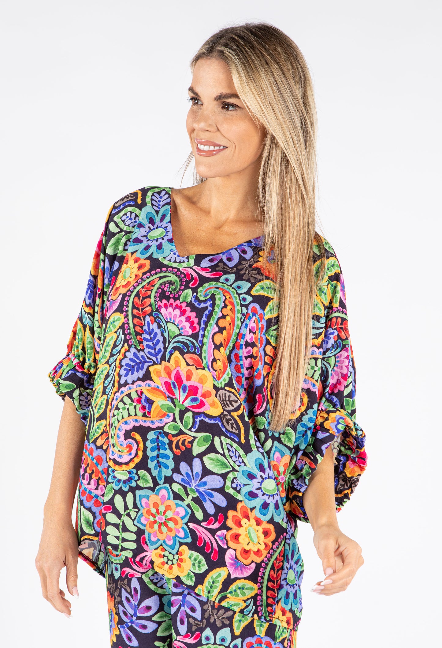 Floral Print Tunic Blouse