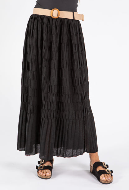 Crinkle Belted Skirt