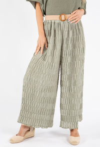 Crinkle Belted Trousers