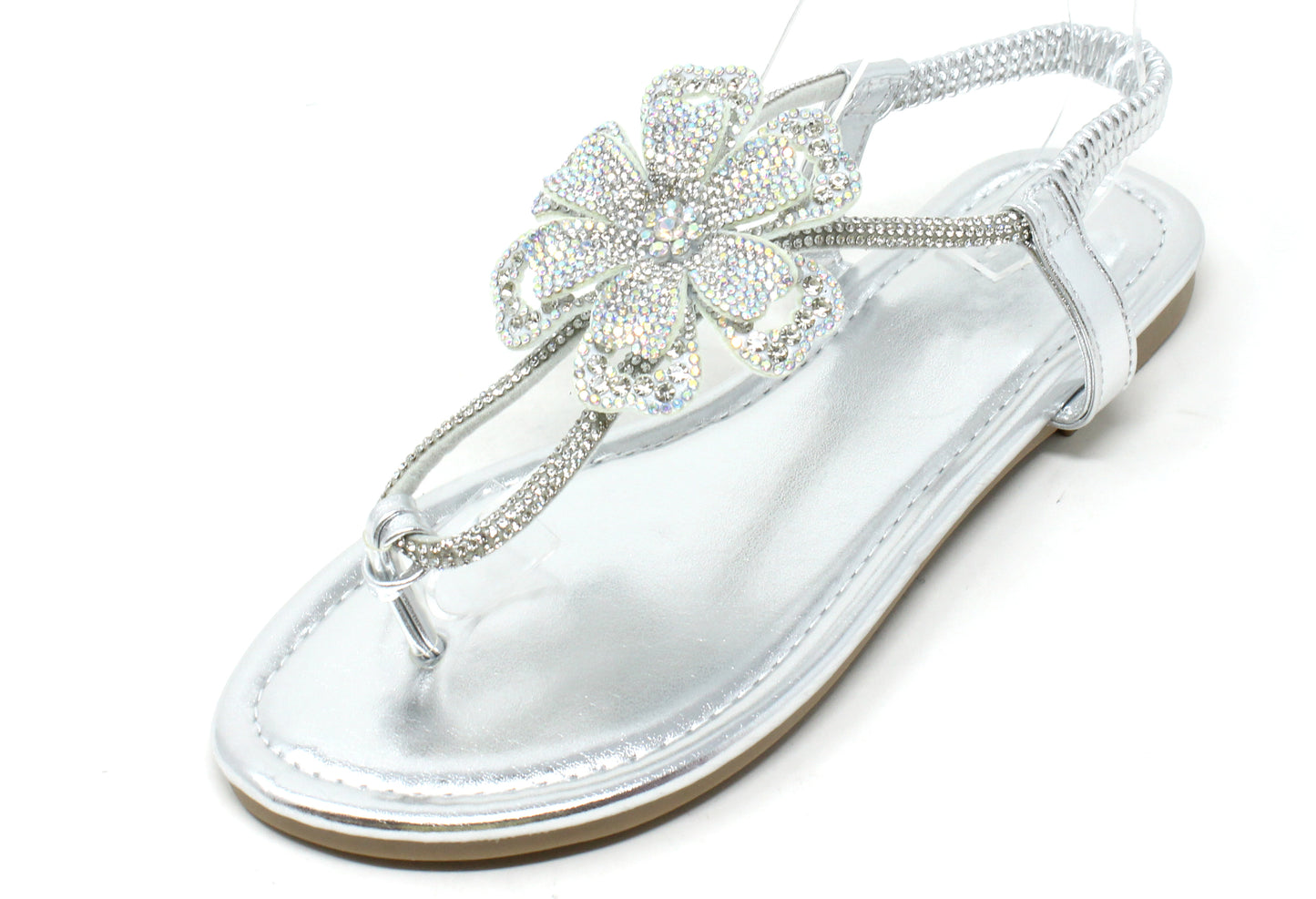 Diamante Flower Sandals