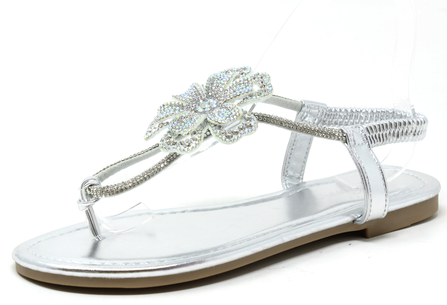 Diamante Flower Sandals