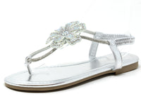 Diamante Flower Sandals