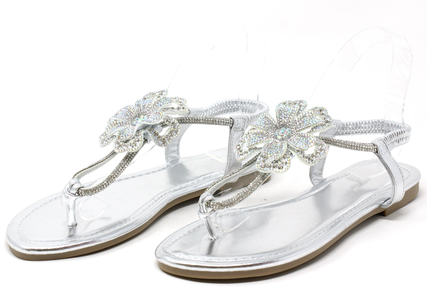 Diamante Flower Sandals