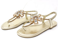 Diamante Flower Sandals