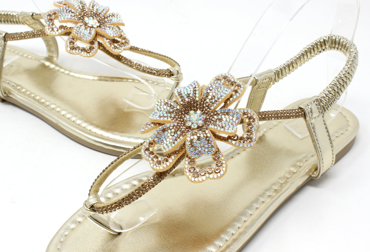 Diamante Flower Sandals
