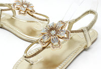 Diamante Flower Sandals