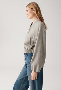 Jalea Herringbone Bomber Jacket