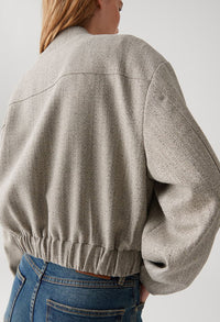 Jalea Herringbone Bomber Jacket