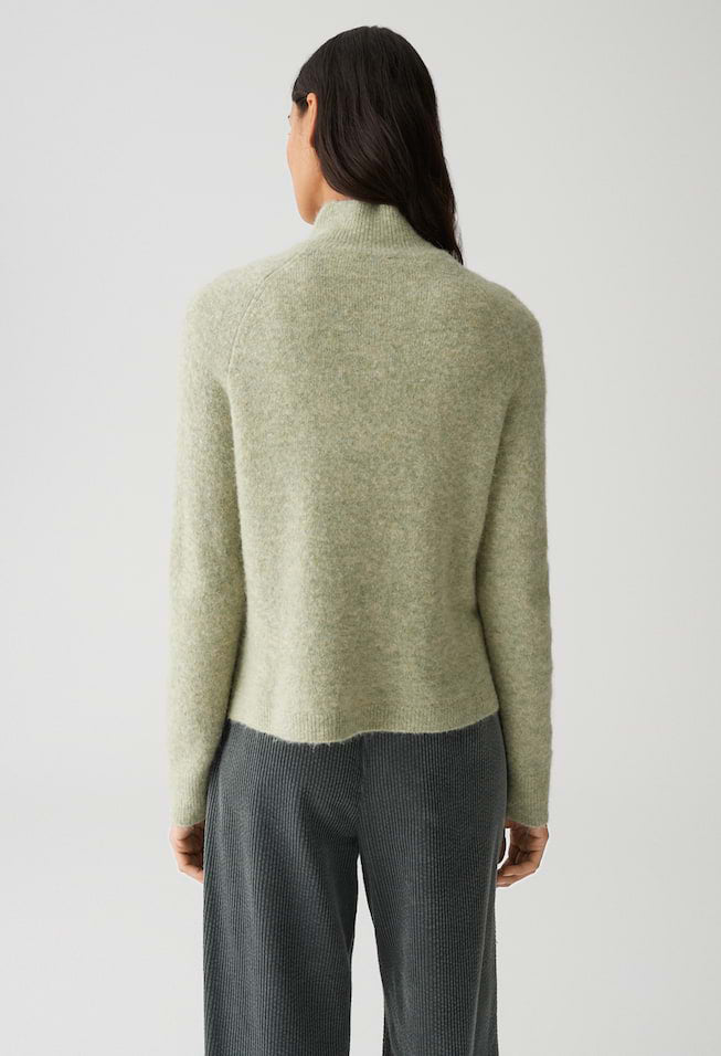 Opus Plutton Slim Knitted Jumper in Wool Mohair Mix