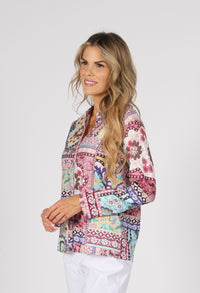 Patchwork Buttoned Up Top