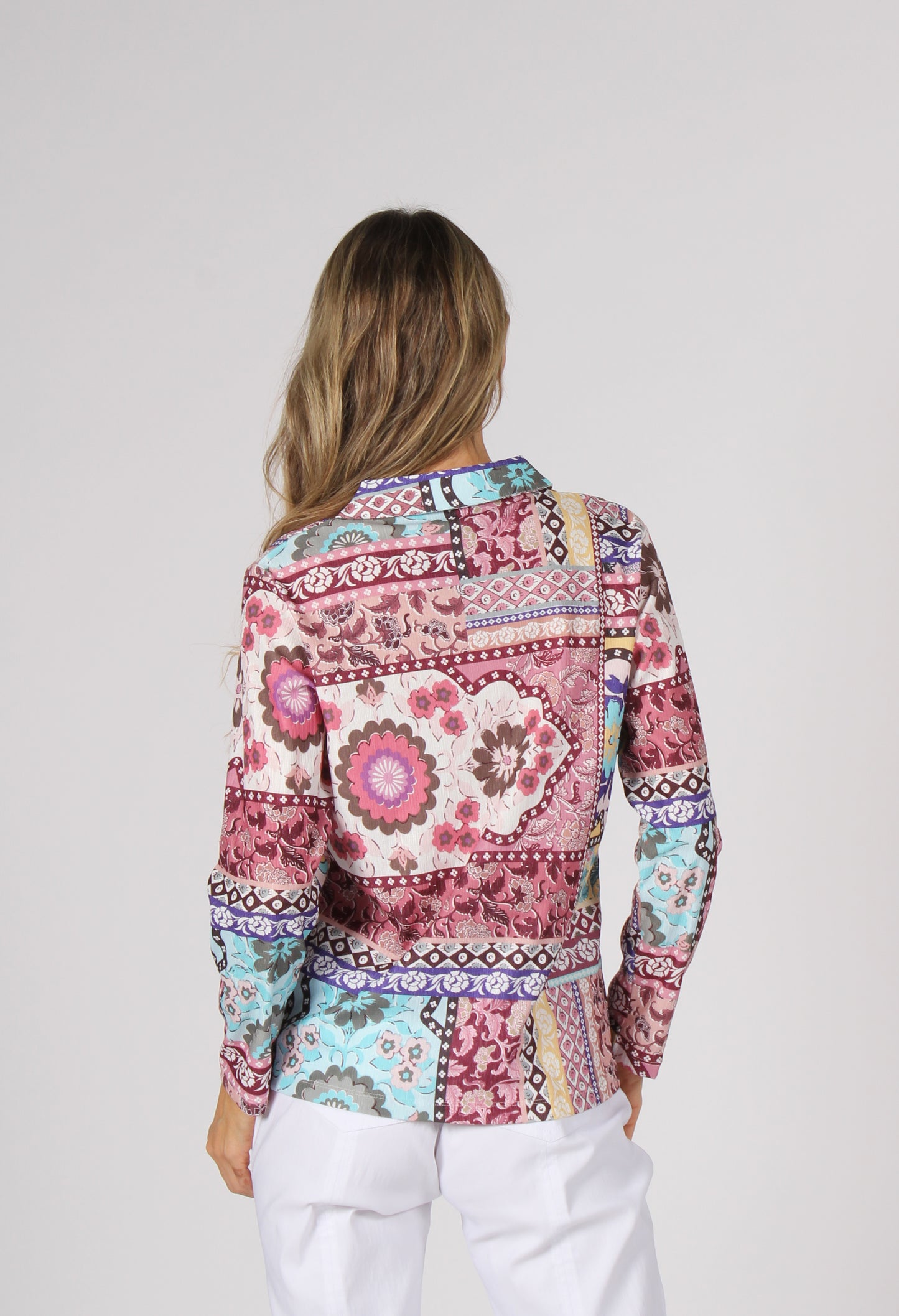 Patchwork Buttoned Up Top