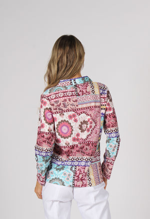 Patchwork Buttoned Up Top
