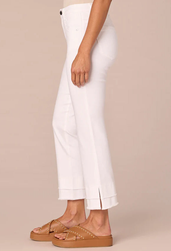 "Ab"solution Mid-Rise Flare Jeans with Double Layer Fray Hem