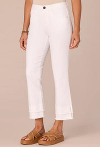 "Ab"solution Mid-Rise Flare Jeans with Double Layer Fray Hem