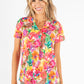 Tropical Print V-Neck Top