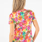 Tropical Print V-Neck Top