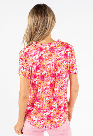 Floral Print V-Neck Top