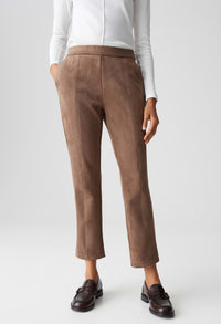 Elvina Cozy Faux Suede Trousers