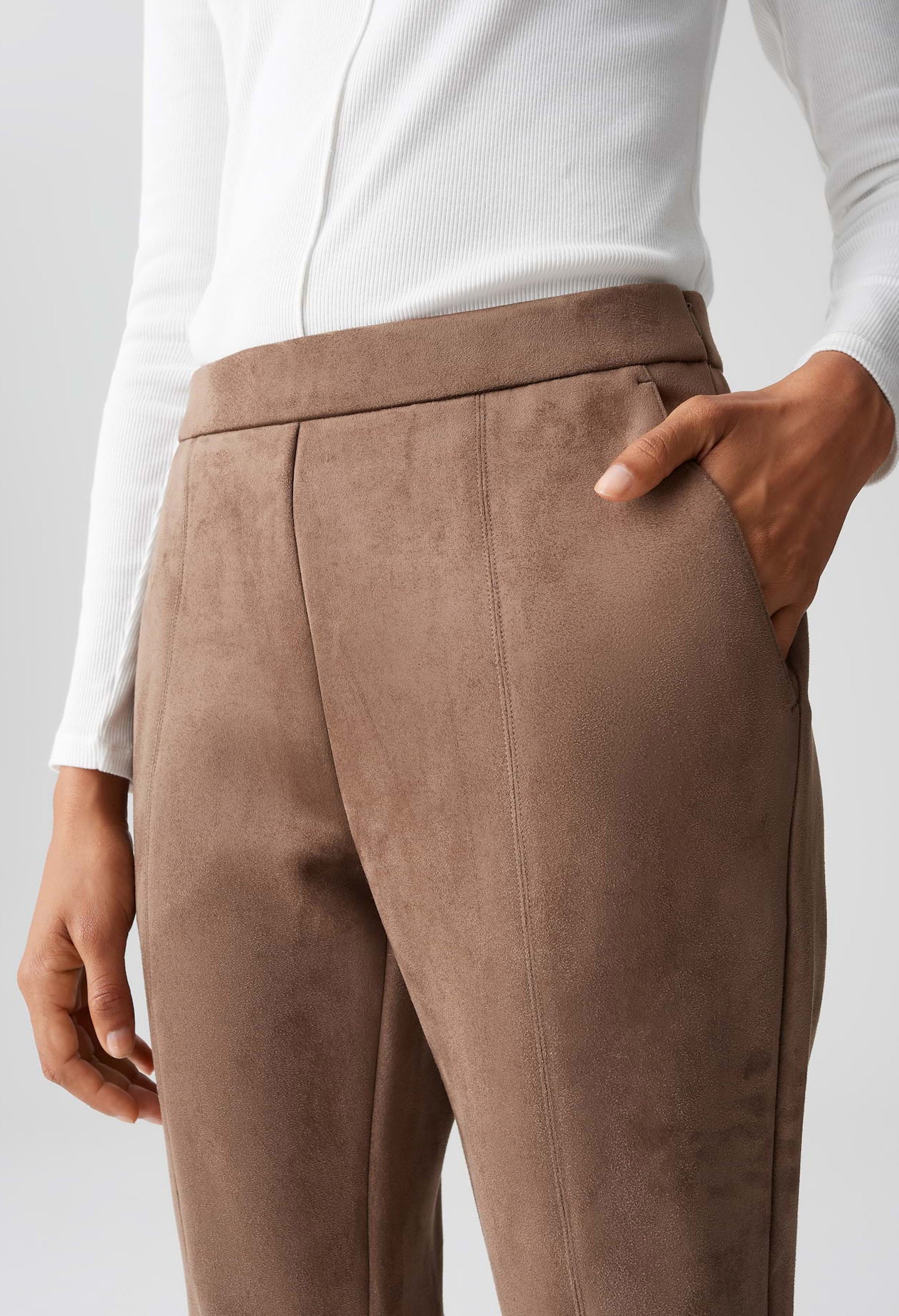 Elvina Cozy Faux Suede Trousers
