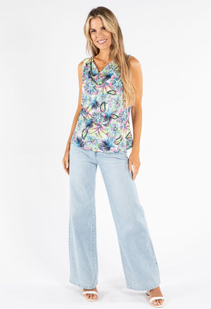 Cowl Neck Sleeveless Top