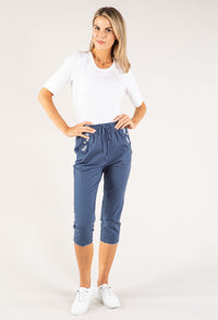 Pull-On Linen Capris