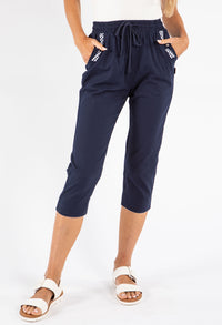 Pull-On Linen Capris