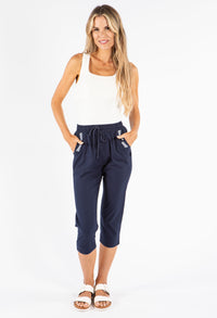 Pull-On Linen Capris